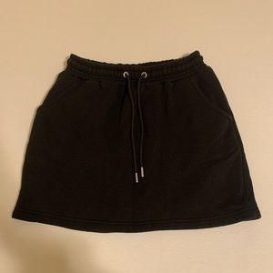 Black comfy black sweat material skirt